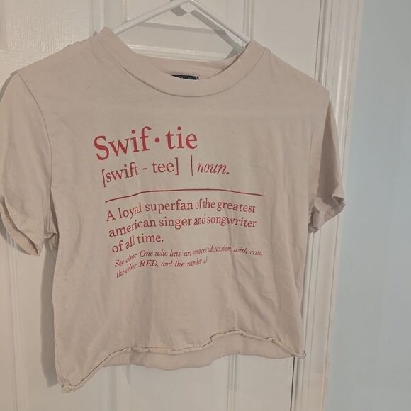 Swiftie Graphic Tee in Cream and Red - Picture 1 of 4